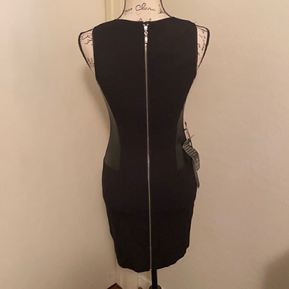 Bebe Black Leather Panel Dress - Picture 3 of 13